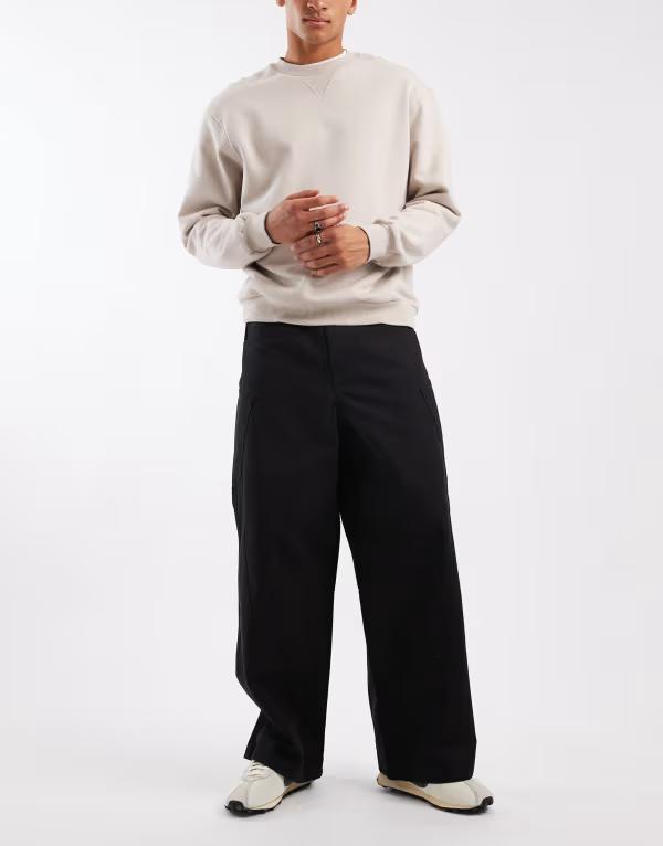 エイソス メンズ ボトムス カジュアルパンツ カーゴパンツ パンツ ASOS DESIGN super baggy cargo pants Black ブラック