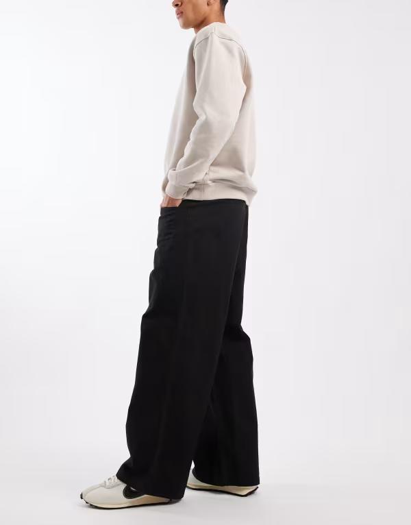 エイソス メンズ ボトムス カジュアルパンツ カーゴパンツ パンツ ASOS DESIGN super baggy cargo pants Black ブラック