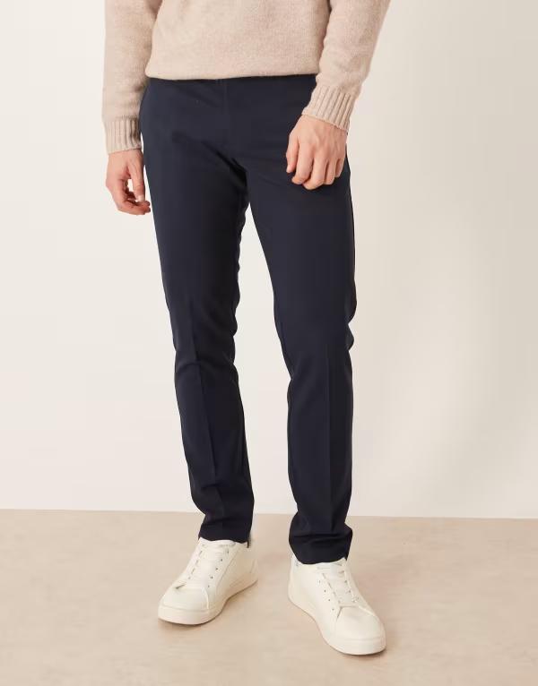 エイソス メンズ ボトムス カジュアルパンツ パンツ ASOS DESIGN smart skinny pants NAVY ネイビー
