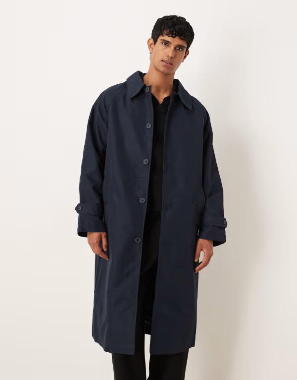 エイソス メンズ アウター ジャケット・ブルゾン コート ASOS DESIGN oversized trench coat NAVY ネイビー