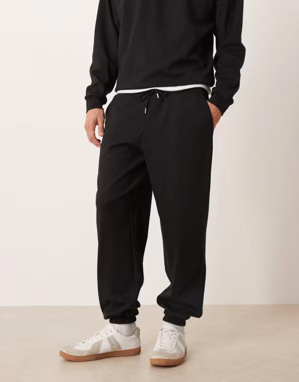 エイソス メンズ ボトムス カジュアルパンツ パンツ スウェットパンツ ASOS DESIGN breatheMAX oversized sweatpants - part of a set Black ブラック