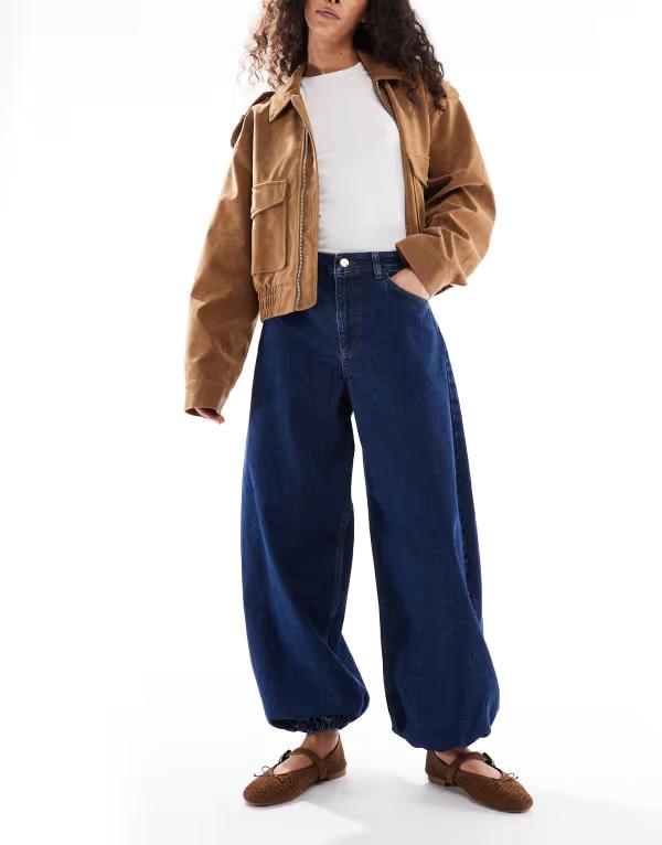 ミスセルフフリッジ レディース ボトムス デニムパンツ ジーンズ Miss Selfridge balloon elastic cuffs jeans in indigo INDIGO インディゴ