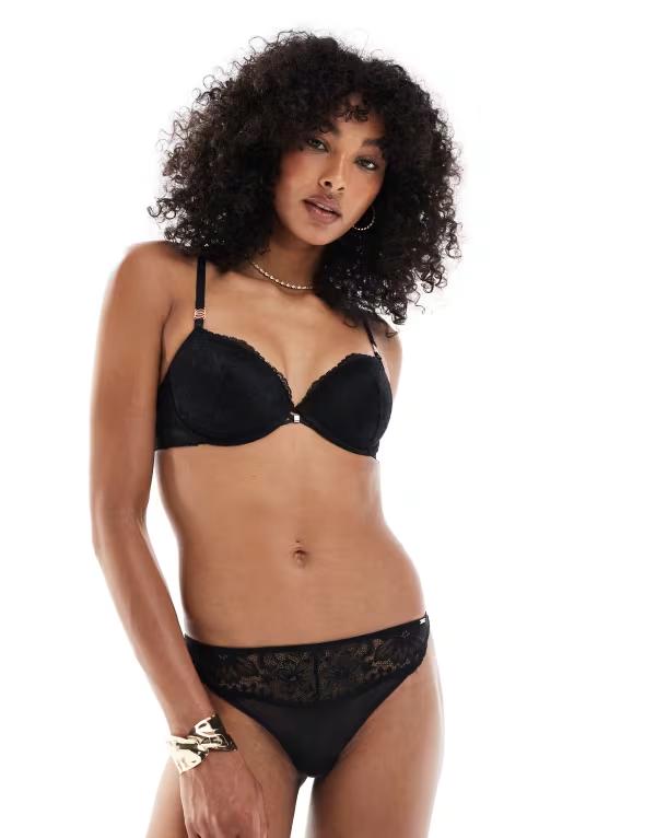 ドリーナ レディース アンダーウェア ブラジャー Dorina Jemma light padded demi bra Black ブラック