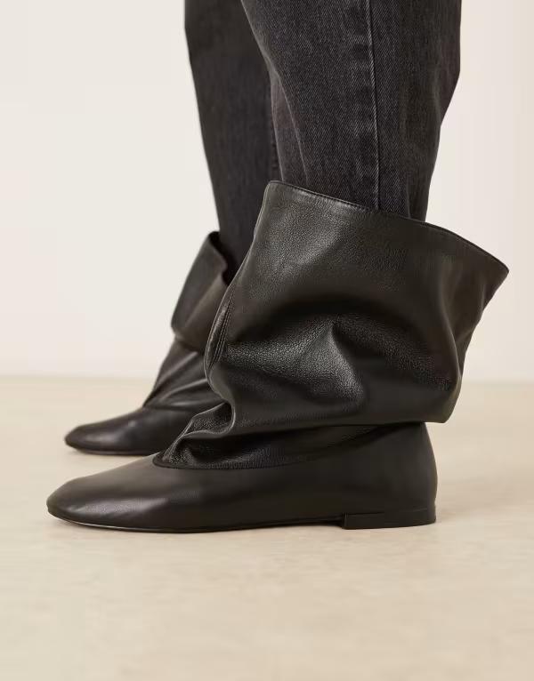 マンゴ レディース シューズ ブーツ・レインブーツ アンクル ブーツ Mango wide ankle boots Black ブ..