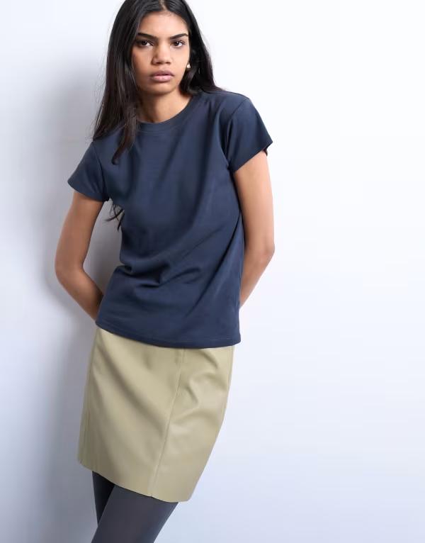 トップショップ レディース ボトムス スカート ミニ レザー フェイクレザー Topshop faux leather mini..