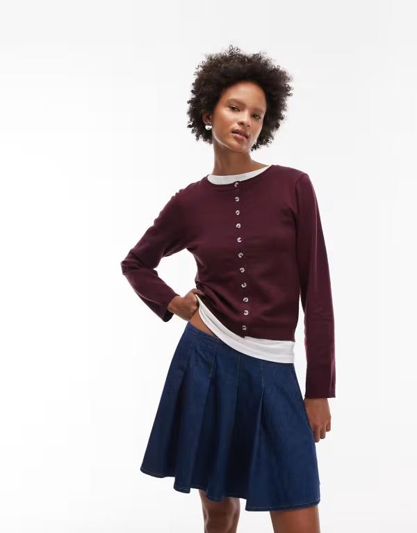 エイソス レディース ボトムス スカート プリーツ ミニ デニム ASOS DESIGN denim pleated mini skirt in indigo INDIGO インディゴ