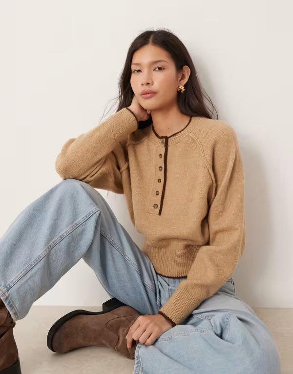 エイソス レディース アウター ニット・セーター セーター ニット ASOS DESIGN knit long sleeve henle..
