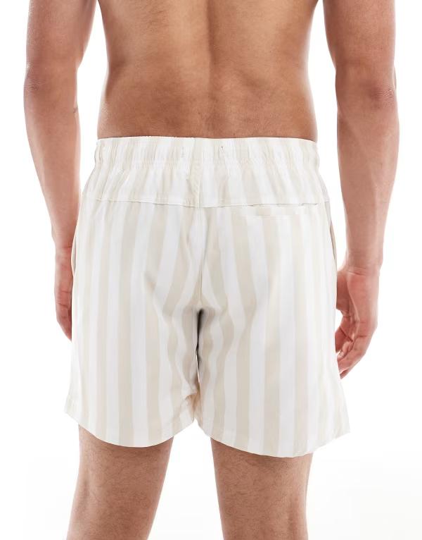 コットンオン メンズ 水着 ハーフパンツ・ショーツ ショートパンツ Cotton:On Cotton swim shorts in stone stripestone stripe ストーン