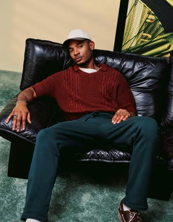 エイソス メンズ トップス ポロシャツ リラックスフィット ニット ASOS DESIGN relaxed fit cable knit..