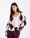 ミスセルフフリッジ レディース アウター カーディガン フラワー柄 フラワー Misselfridge floral argyle cardigan in cr...