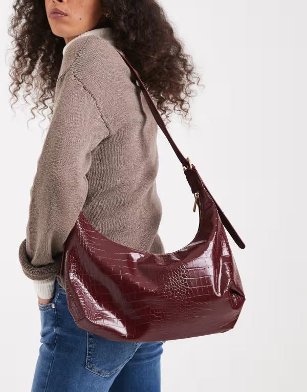 C, G, K - グラマラス レディース バッグ Glamorouslouchy shoulder bag croc RED レッド