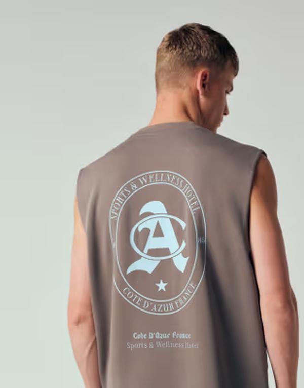 エイソス メンズ トップス ベスト プリント ASOS DESIGN heavyweight oversized tank with back print in dark gray - part of a set CLIFFSIDE GRAY グレー