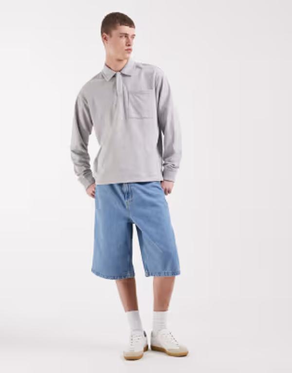 レディファインド レブル メンズ トップス ポロシャツ Redefined Rebel Moses polo top in light Gray グレー