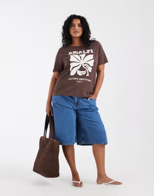 エイソス レディース ボトムス ハーフパンツ・ショーツ ショートパンツ ASOS Curve ASOS DESIGN Curve longer bermuda shorts in mid BLUE ブルー
