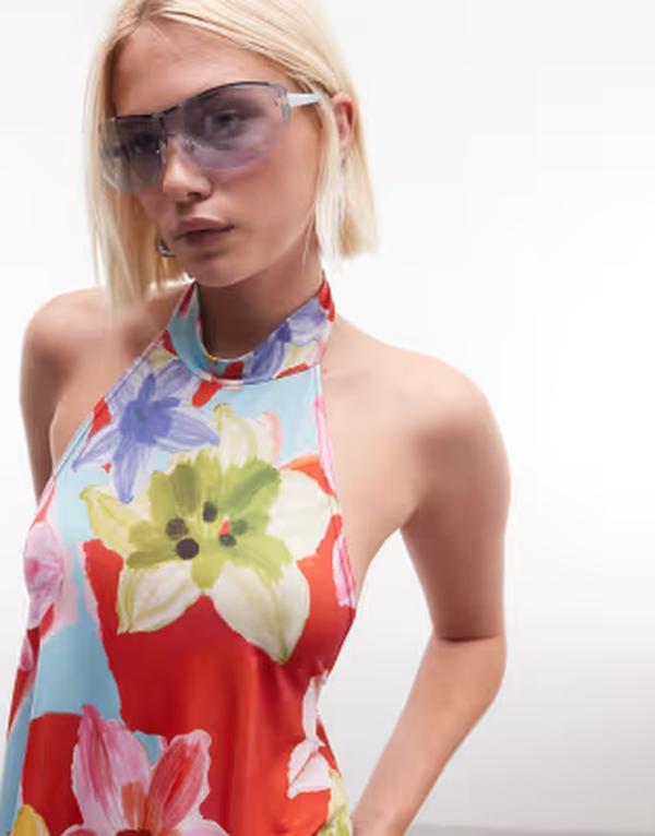 リクレイム ヴィンテージ レディース トップス シャツ 背中開き フラワー柄 フラワー ホルター Reclaimed Vintage floral halter backless top Blue floral ブルー