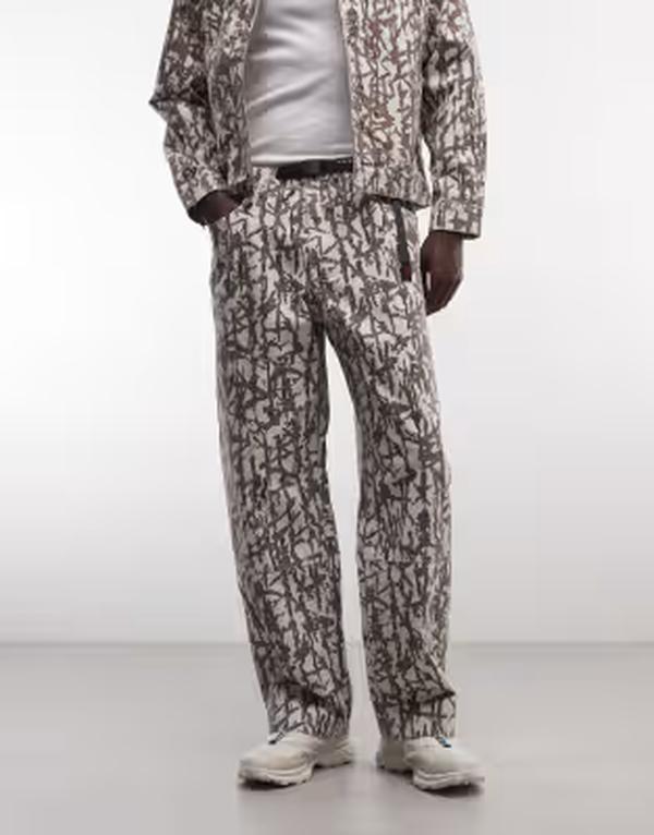 グラミチ メンズ ボトムス カジュアルパンツ Gramicci taos patterned canvas pants reed - part of a set Gray グレー