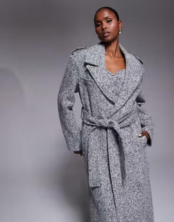 ジェイラックスレーベル レディース アウター コート ツイード JLUXLABEL Savannah formal belted coatweed - part of a set Gray グレー