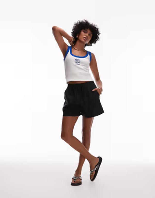 アルケット レディース ボトムス ハーフパンツ・ショーツ ショートパンツ リネン ARKET pull on linen shorts Black ブラック