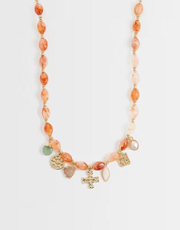 アクセサライズ レディース アクセサリー ネックレス・チョーカー・ペンダントトップ レース Accessorize bead charm necklace LIGHT PINK ピンク