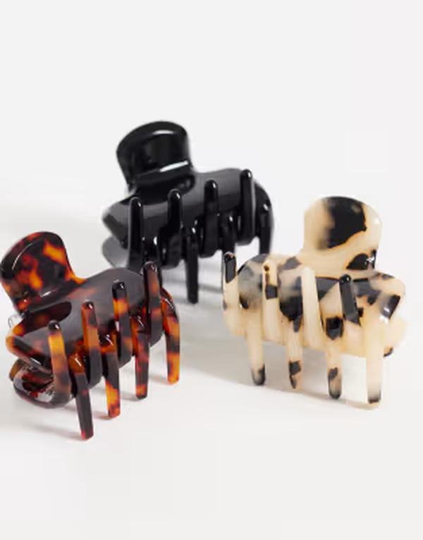 アクセサライズ レディース アクセサリー Accessorize 3 pack glossy claw clips i...