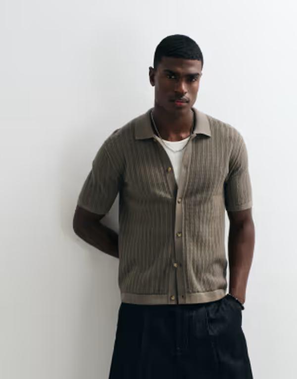 オンリーアンドサンズ メンズ トップス シャツ ニット ONLY & SONShort sleeve knit shirt Bungee cord グレー
