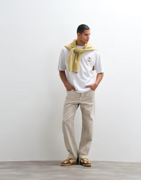ASOS DESIGN oversized T-shirt con palm graphic WHITE blanco — vista 3