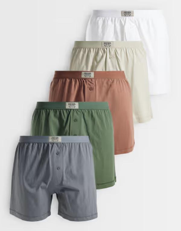 エイソス メンズ アンダーウェア ボクサーパンツ ASOS DESIGN 5 pack boxers in multi マルチカラー