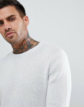 エイソス メンズ ニット・セーター アウター ASOS DESIGN midweight sweater in pale gray Pale grey