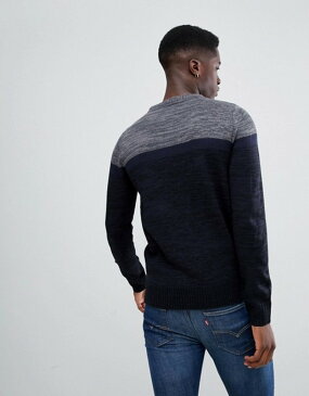 ソウルスター メンズ ニット・セーター アウター Soul Star Color Block Sweater Navy