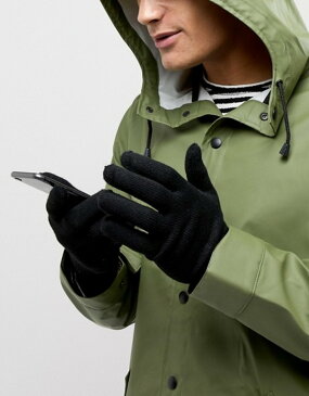 エイソス メンズ 手袋 アクセサリー ASOS DESIGN touchscreen gloves in black Black