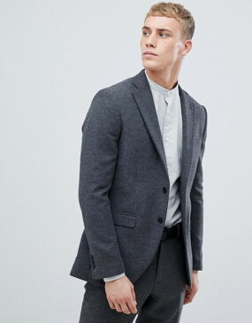 ジャック アンド ジョーンズ メンズ ジャケット・ブルゾン アウター Jack & Jones Premium blazer in slim fit with wool mix Dark grey melange