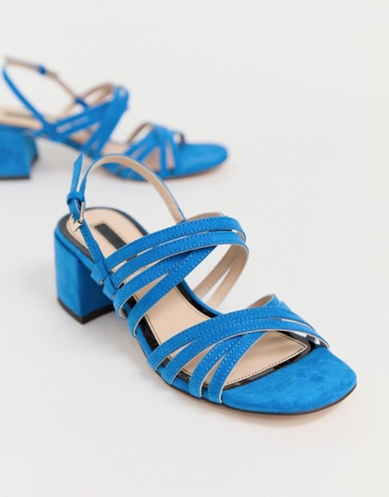 ミスセルフフリッジ レディース サンダル シューズ Miss Selfridge heeled sandals with multi straps in blue Blue ミスセルフフリッジ レディース サンダル シューズ Miss Selfridge heeled sandals with multi straps in blue Blue