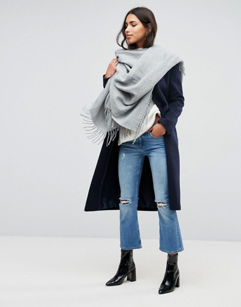 エイソス レディース コート アウター ASOS Plain Cape In Gray Grey