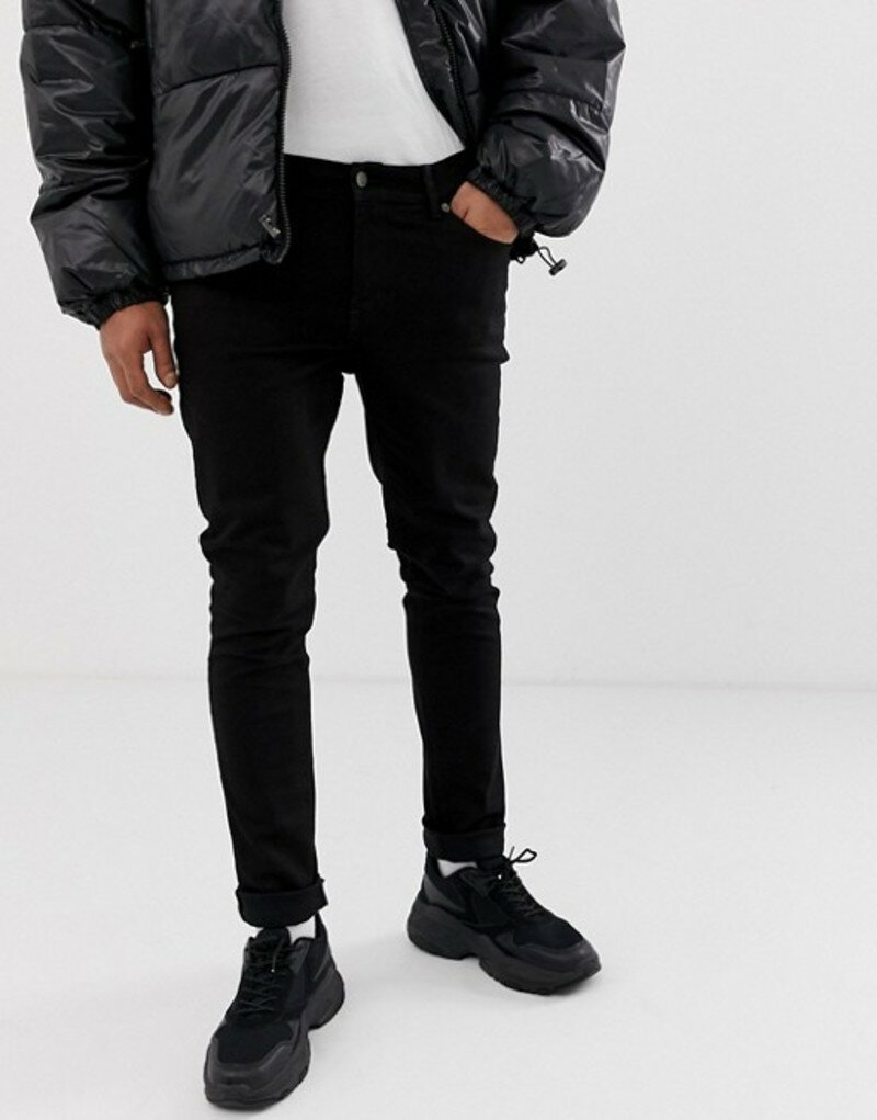 チープマンデー メンズ デニムパンツ ボトムス Cheap Monday Tight Skinny Jeans In New Black Blackのおすすめ キテミヨ Kitemiyo