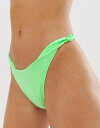 エイソス レディース ボトムスのみ 水着 ASOS DESIGN mirror satin knot bikini bottom in apple green high shine Apple green