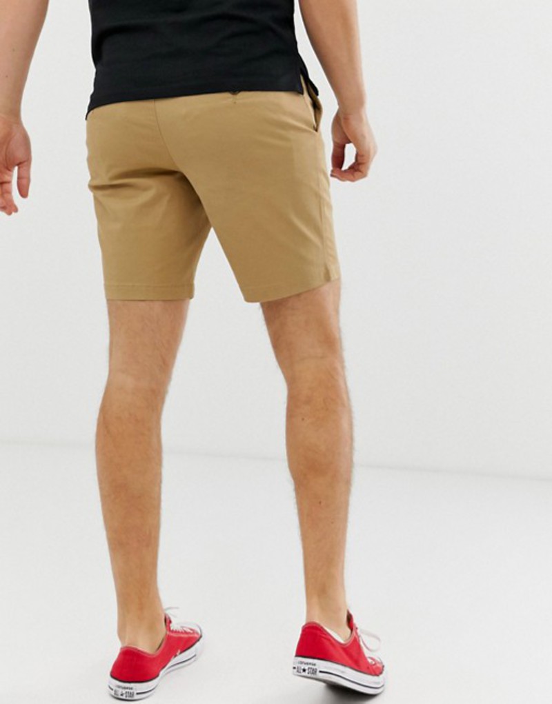 オリジナルペンギン メンズ ハーフパンツ・ショーツ ボトムス Original Penguin slim fit stretch chino shorts in beige Kelp