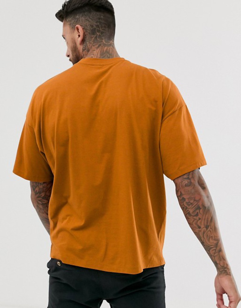エイソス メンズ Tシャツ トップス ASOS DESIGN organic oversized fit t-shirt with crew neck in brown Glazed ginger