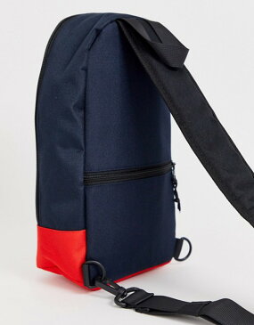 フィラ メンズ バックパック・リュックサック バッグ Fila Marlin color block single strap backpack in navy Navy