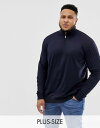 デューク メンズ ニット・セーター アウター Duke King Size Zip Neck Sweater In Navy Navy