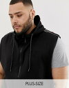 デューク メンズ パーカー・スウェット アウター Duke King Size sleeveless sweat with taping in black Black