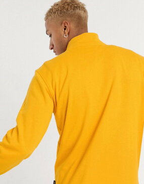 バンズ メンズ パーカー・スウェット アウター Vans color block half zip fleece in yellow Exclusive at ASOS Cadmium yellow