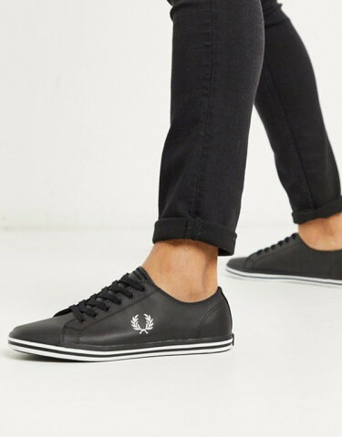 フレッドペリー メンズ スニーカー シューズ Fred Perry Kingston leather plimsolls in black Black