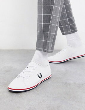 フレッドペリー メンズ スニーカー シューズ Fred Perry Kingston twill plimsolls in white White