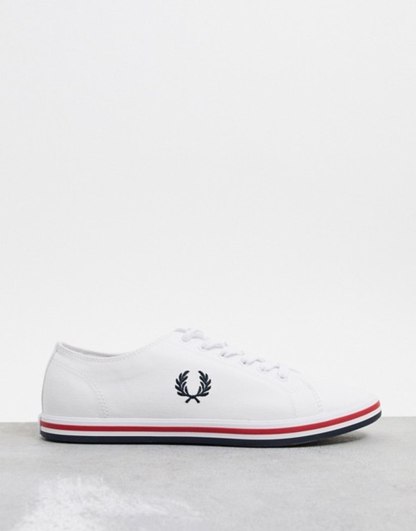 フレッドペリー メンズ スニーカー シューズ Fred Perry Kingston twill plimsolls in white White