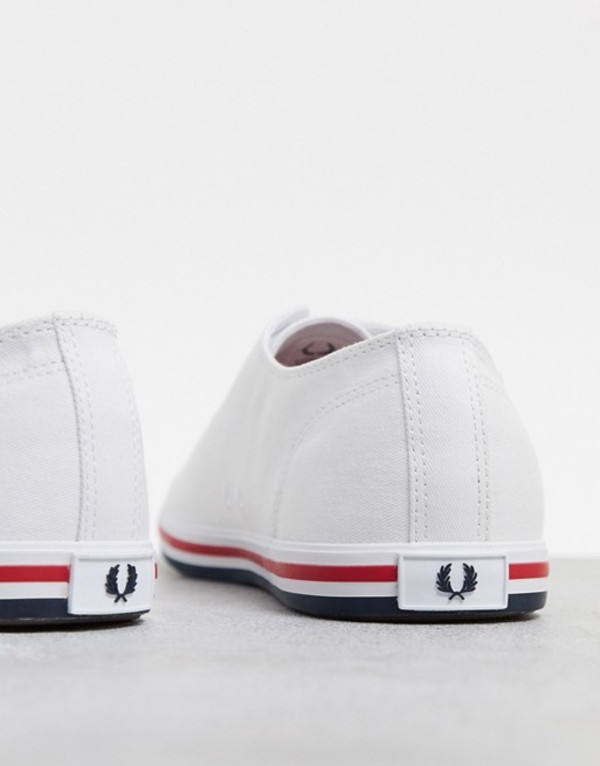 フレッドペリー メンズ スニーカー シューズ Fred Perry Kingston twill plimsolls in white White