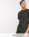 デューク メンズ シャツ トップス Duke King size t-shirt in Camo Green