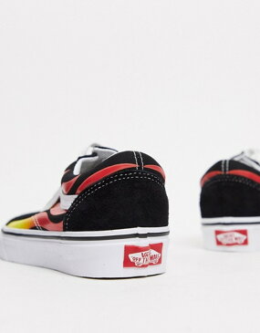 バンズ レディース スニーカー シューズ Vans Flame Old Skool sneakers in black (flame) black/black