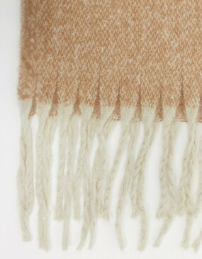 フレンチコネクション レディース マフラー・ストール・スカーフ アクセサリー French Connection contrast tassel scarf in beige Brown gray