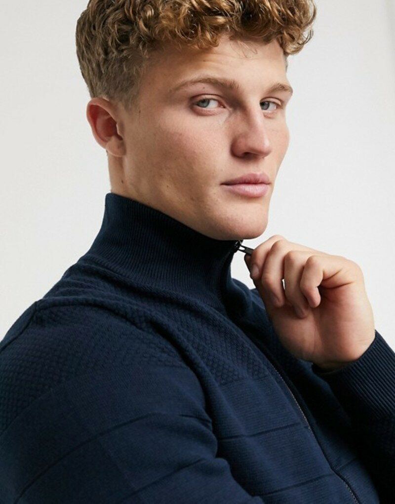 ジャック アンド ジョーンズ メンズ カーディガン アウター Jack Jones Zip Through Knitted Cardigan Navy Blazer Revida 店 ジャック アンド ジョーンズ メンズ カーディガン アウター Jack Jones Zip Through Knitted Cardigan Navy Blazer Revida 店