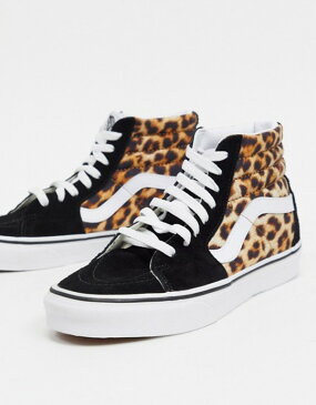 バンズ レディース スニーカー シューズ Vans Sk8-Hi sneakers in leopard print Leopard blacktrue